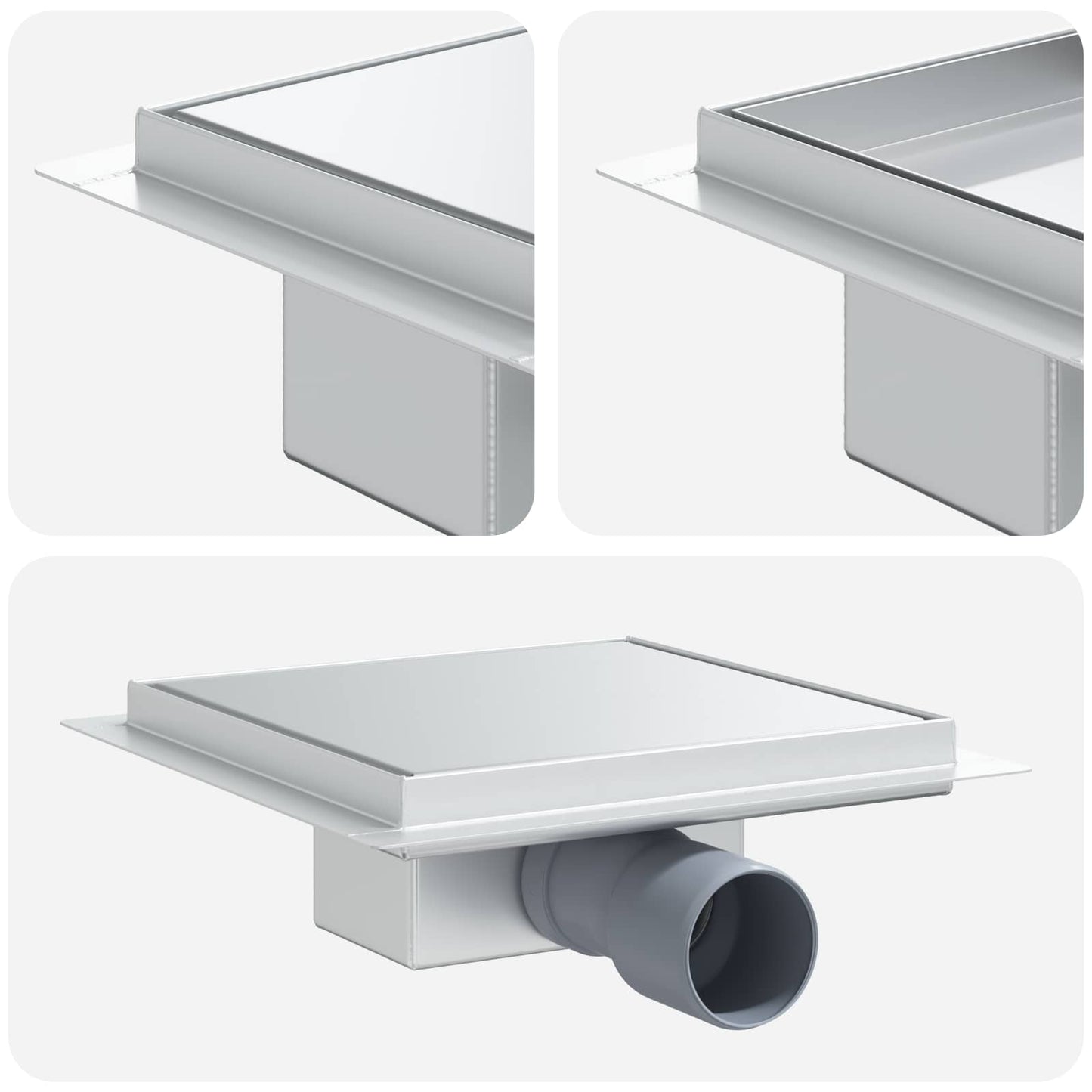 Drenaggio doccia 2 in 1 Argento 20 x 20 cm Acciaio Inox 304 | homemem39