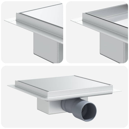 Drenaggio doccia 2 in 1 Argento 20 x 20 cm Acciaio Inox 304 | homemem39