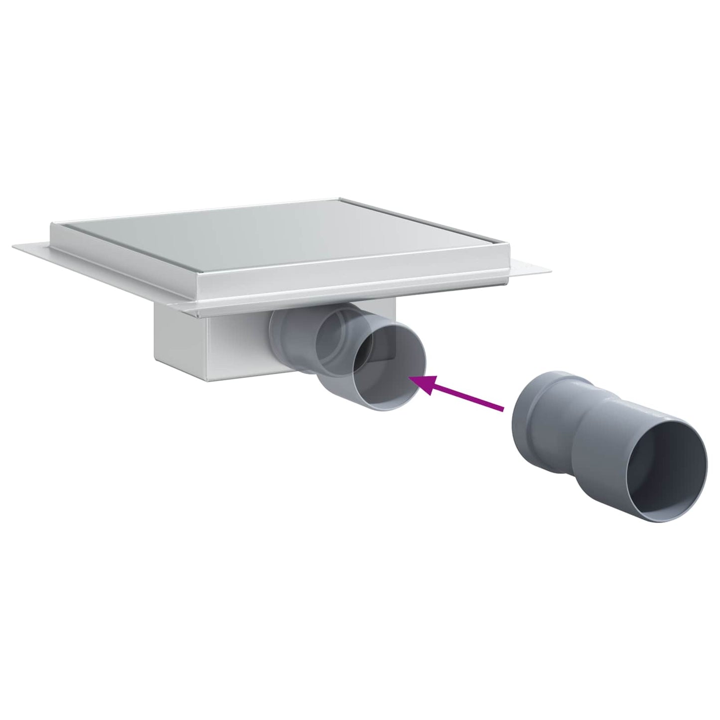 Drenaggio doccia 2 in 1 Argento 20 x 20 cm Acciaio Inox 304
