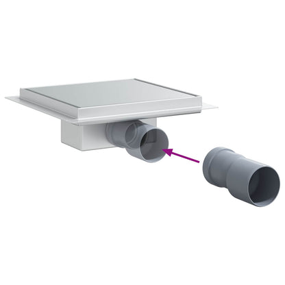Drenaggio doccia 2 in 1 Argento 20 x 20 cm Acciaio Inox 304