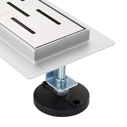 Drenaggio doccia con design a striscia Argento 80 cm | homemem39