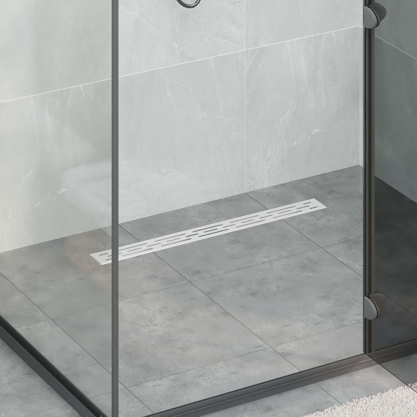 Drenaggio doccia con design a striscia Argento 80 cm | homemem39