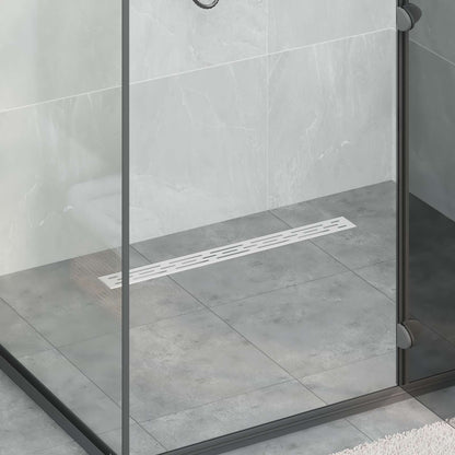 Drenaggio doccia con design a striscia Argento 80 cm | homemem39