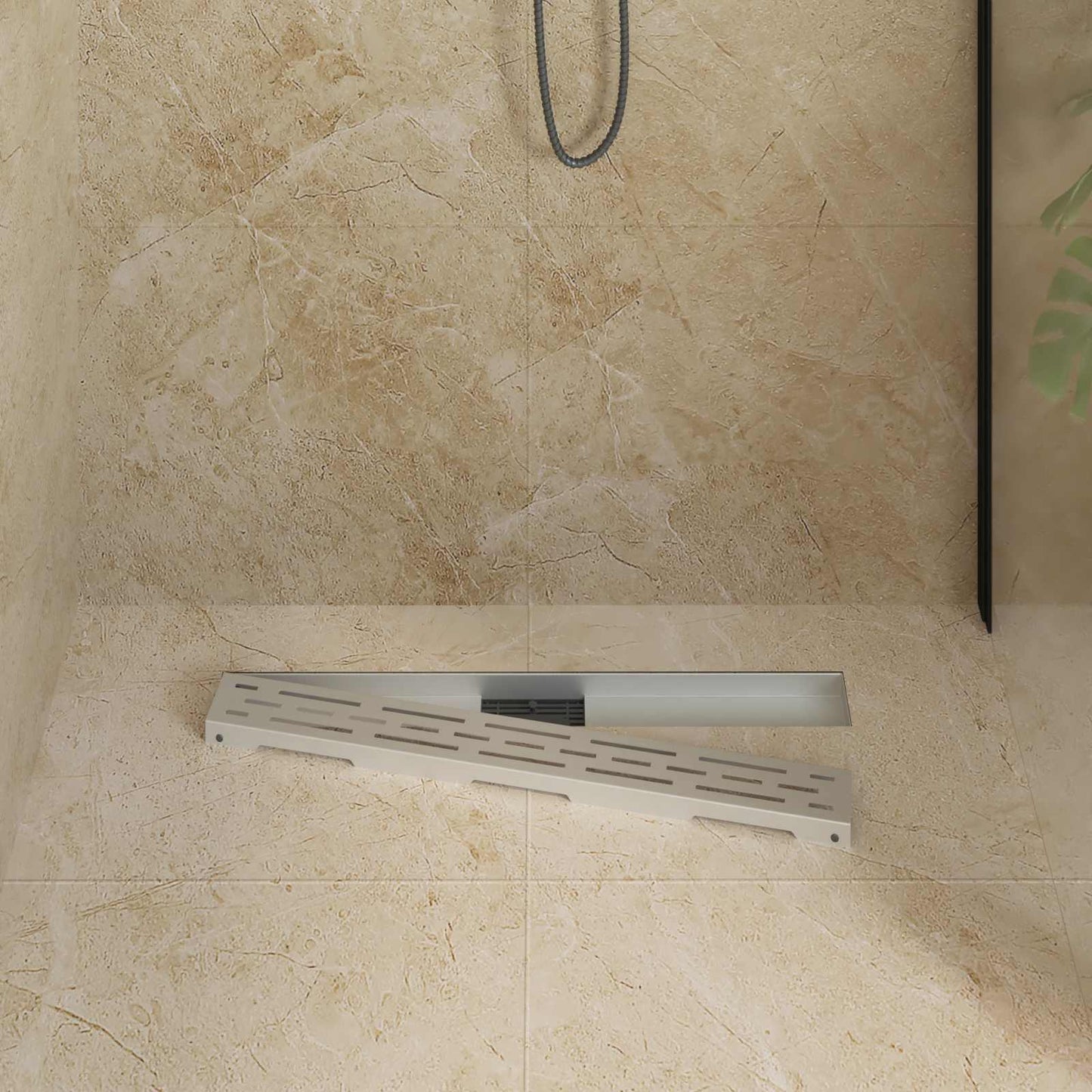 Drenaggio doccia con design a striscia Argento 80 cm | homemem39