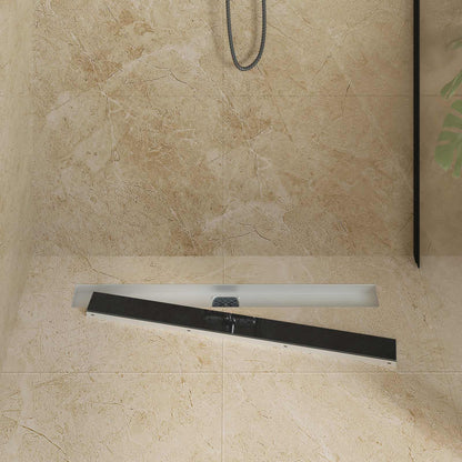Scarico doccia con copertura in vetro e sifone a 360° 80 cm