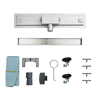 Drenaggio doccia 2 in 1 Argento 50 cm Acciaio Inox 304 | homemem39