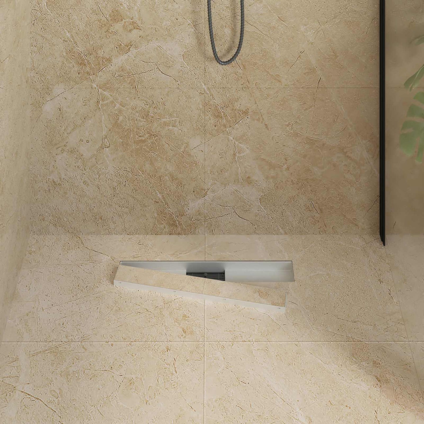Drenaggio doccia 2 in 1 Argento 50 cm Acciaio Inox 304