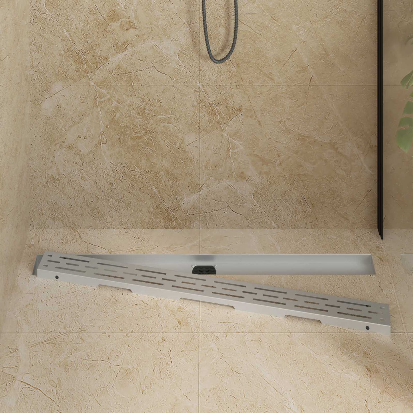 Scarico doccia con copertura in vetro e sifone a 360° 100 cm