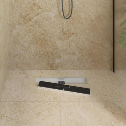 Scarico doccia con copertura in vetro e sifone a 360° 50 cm