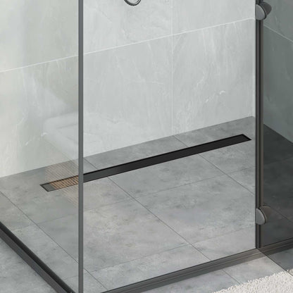 Drenaggio doccia 2 in 1 Nero 90 cm Acciaio Inox 304