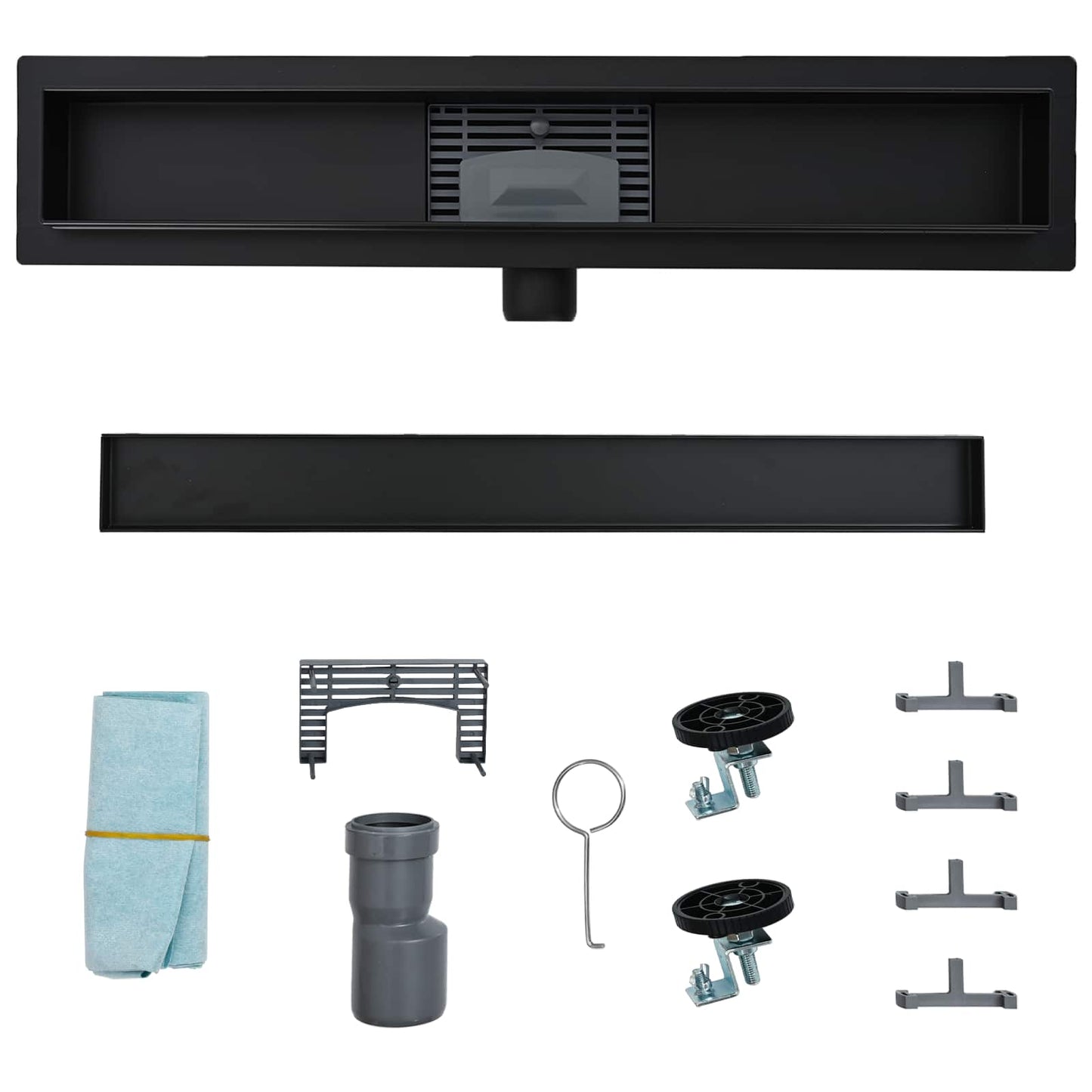 Drenaggio doccia 2 in 1 Nero 80 cm Acciaio Inox 304 | homemem39