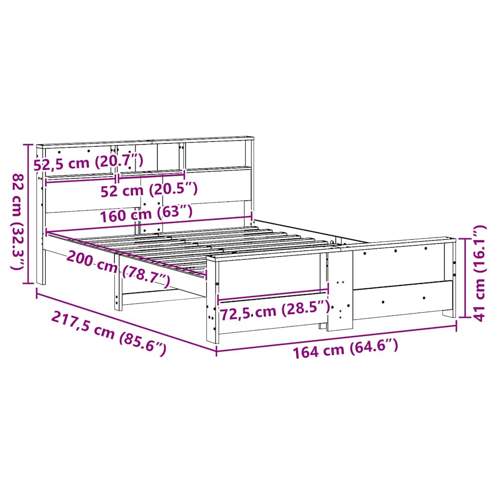 Struttura del letto Marrone 160 x 200 cm Legno multistrato | homemem39