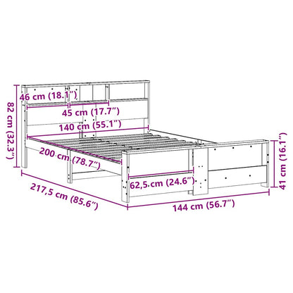 Struttura del letto Bianco 140 x 200 cm Legno multistrato | homemem39