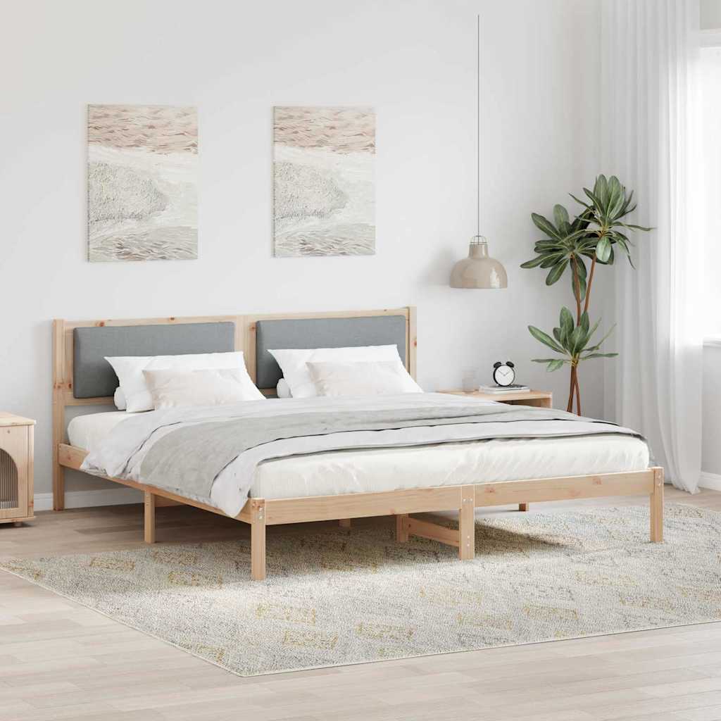 Struttura del letto Grigio chiaro 200 x 200 cm Pino massello | homemem39