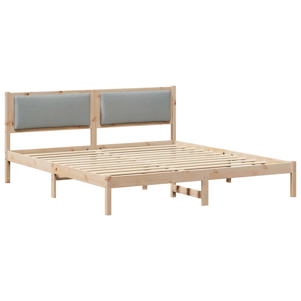 Struttura del letto Grigio chiaro 200 x 200 cm Pino massello | homemem39