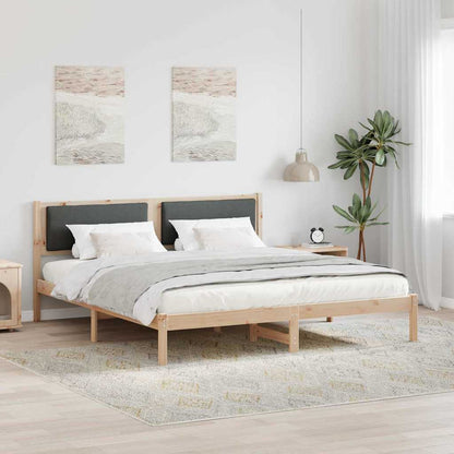 Struttura del letto Grigio scuro 200 x 200 cm Pino massello | homemem39