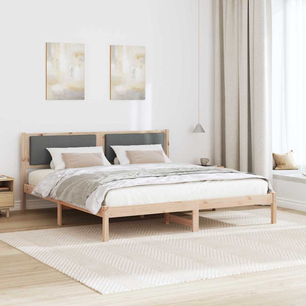 Struttura del letto Grigio scuro 200 x 200 cm Pino massello | homemem39