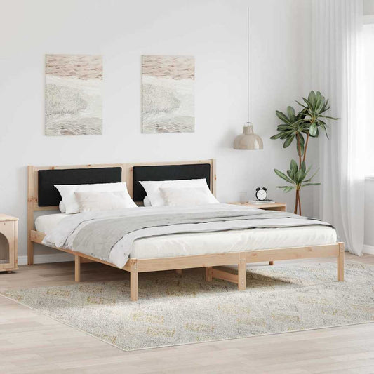 Struttura del letto Nero 200 x 200 cm Pino massello | homemem39