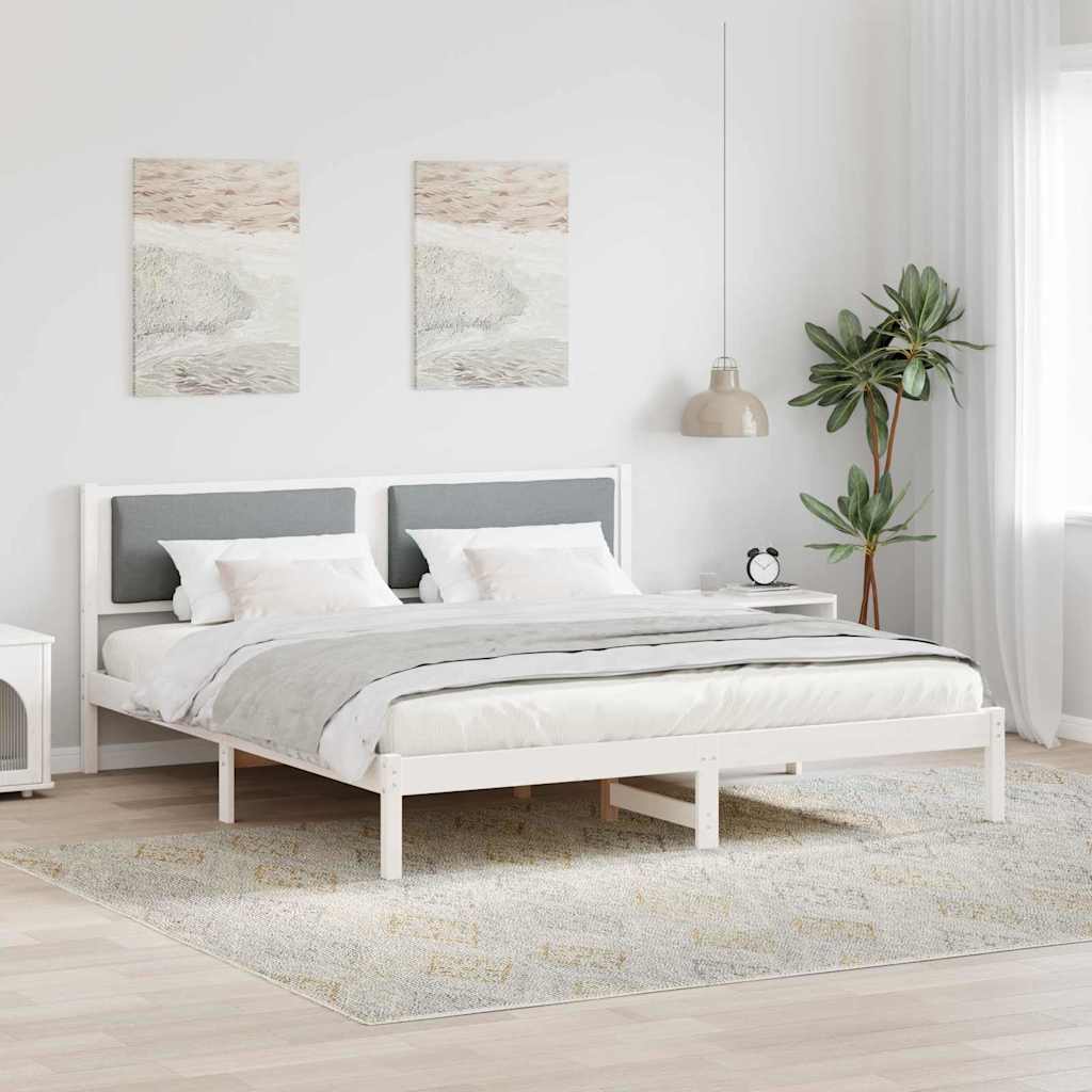Struttura del letto Grigio chiaro 200 x 200 cm Pino massello | homemem39
