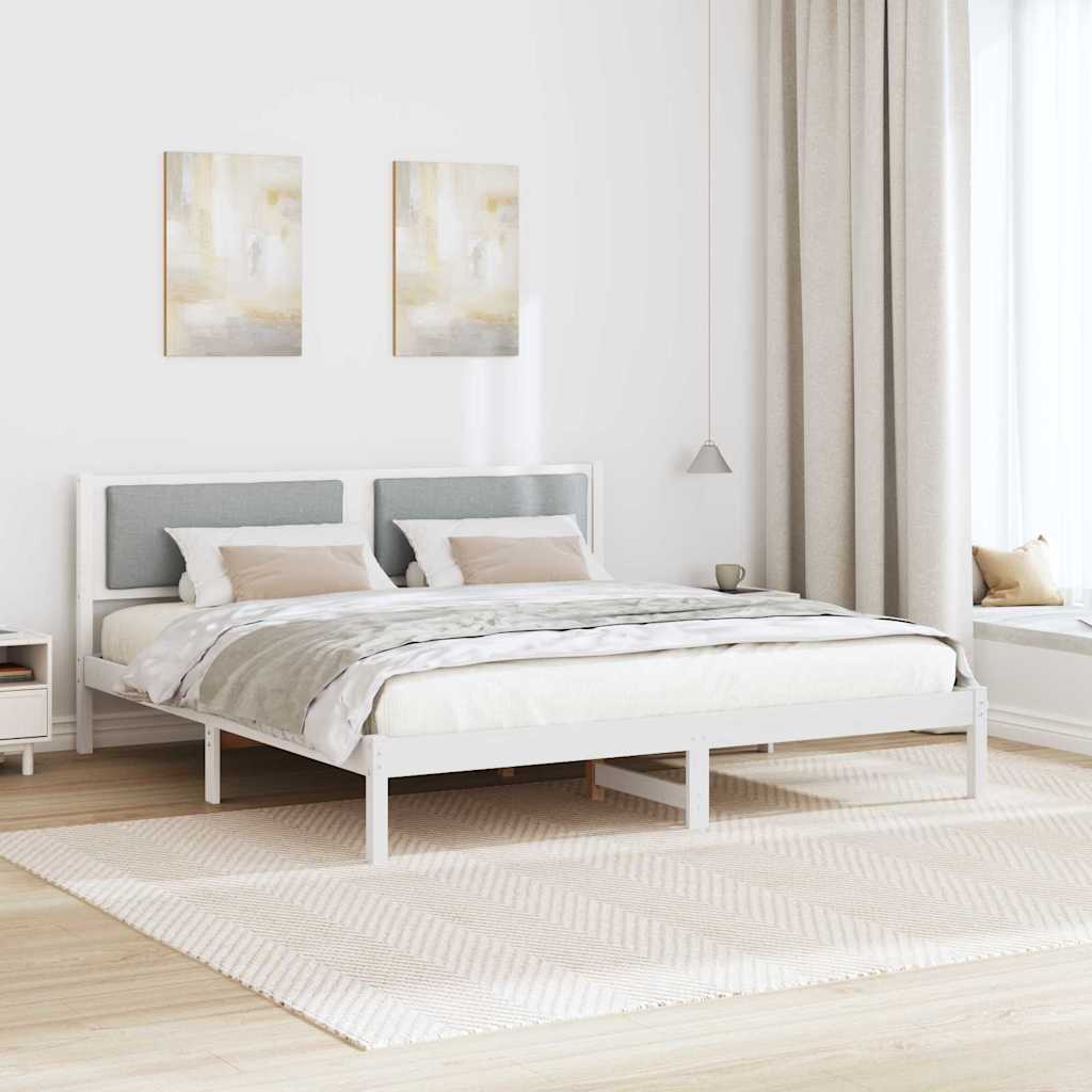 Struttura del letto Grigio chiaro 200 x 200 cm Pino massello | homemem39
