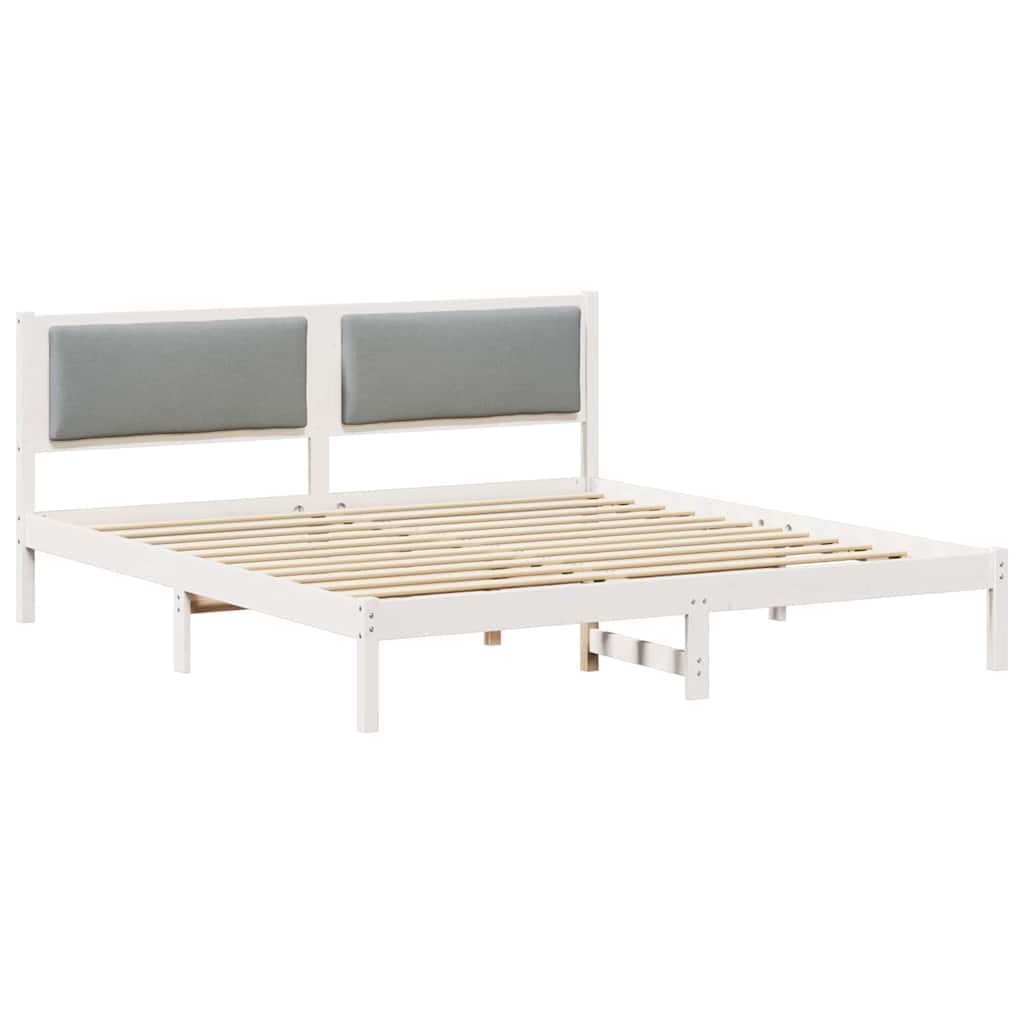 Struttura del letto Grigio chiaro 200 x 200 cm Pino massello | homemem39