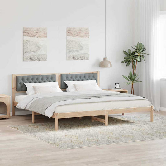 Struttura del letto Grigio chiaro 200 x 200 cm Pino massello | homemem39