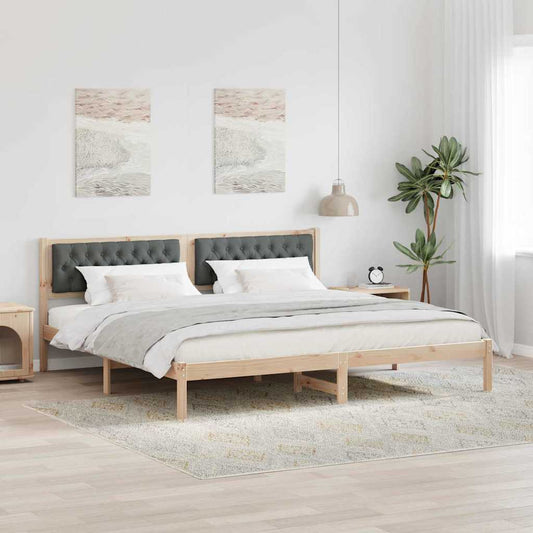 Struttura del letto Grigio scuro 200 x 200 cm Pino massello | homemem39