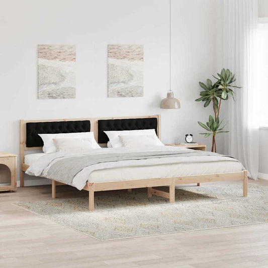 Struttura del letto Nero 200 x 200 cm Pino massello | homemem39
