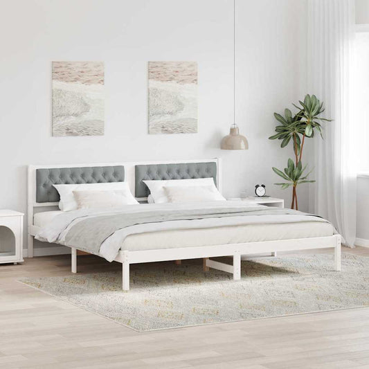 Struttura del letto Grigio chiaro 200 x 200 cm Pino massello | homemem39