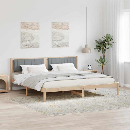 Struttura del letto Grigio chiaro 200 x 200 cm Pino massello | homemem39