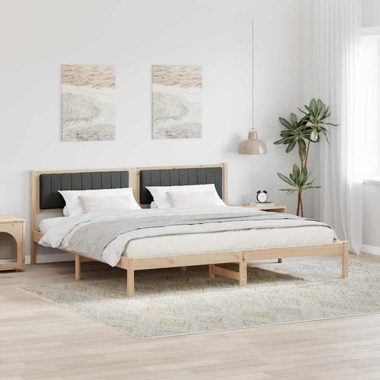 Struttura del letto Grigio scuro 200 x 200 cm Pino massello | homemem39