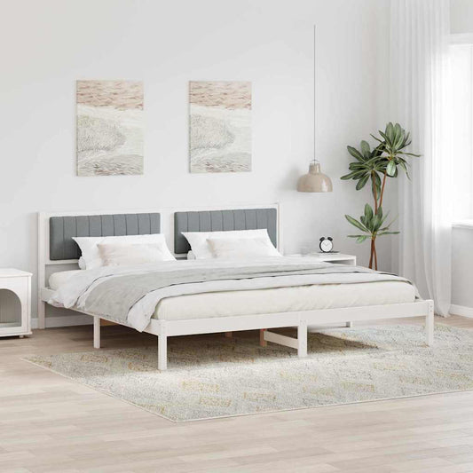 Struttura del letto Grigio chiaro 200 x 200 cm Pino massello | homemem39