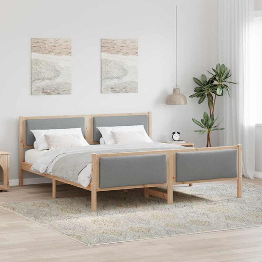 Struttura del letto Grigio chiaro 200 x 200 cm Tessuto | homemem39