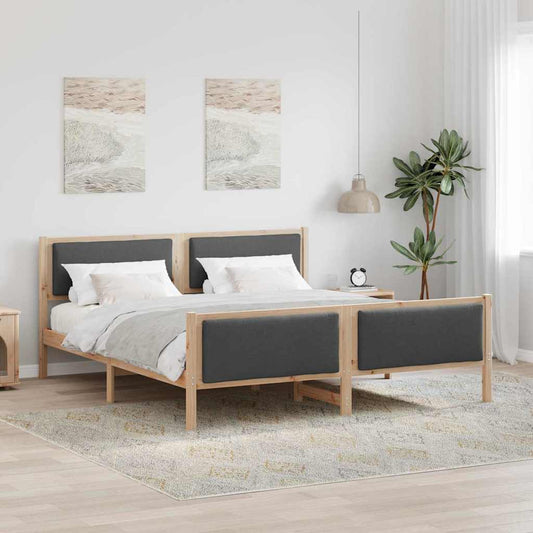 Struttura del letto Grigio scuro 180 x 200 cm Tessuto