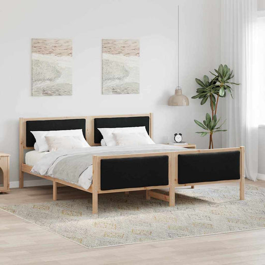 Struttura del letto con testiera Nero 180 x 200 cm Tessuto | homemem39