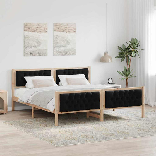 Struttura del letto Nero 180 x 200 cm Pino massello | homemem39