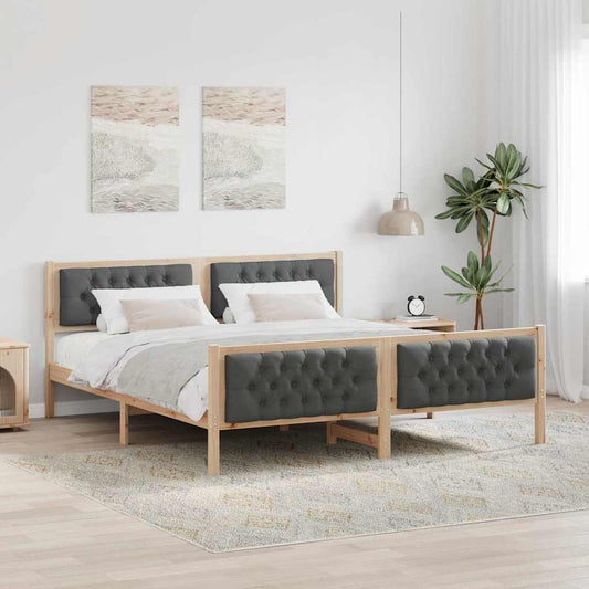 Struttura del letto Grigio scuro 160 x 200 cm Pino massello | homemem39
