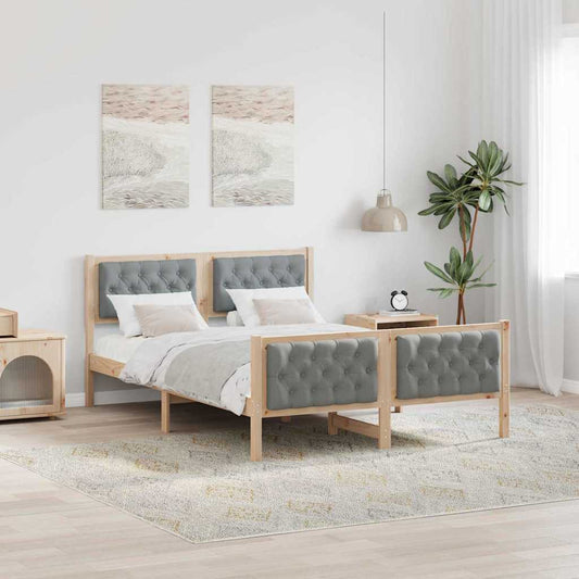 Struttura del letto Grigio chiaro 140 x 200 cm Pino massello | homemem39