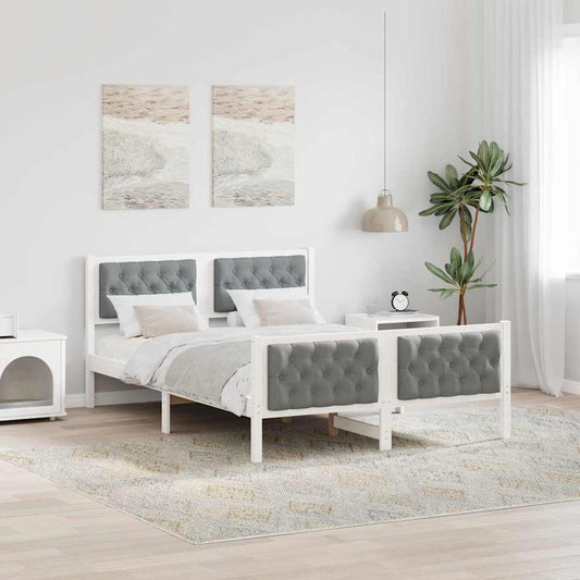 Struttura del letto Grigio chiaro 140 x 200 cm Pino massello | homemem39