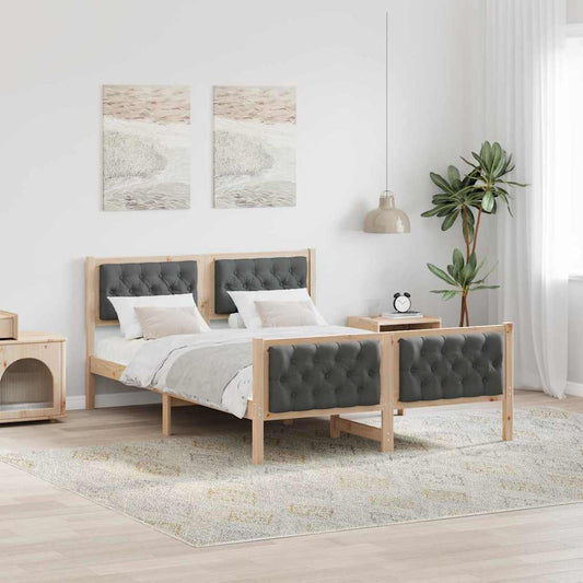Struttura del letto Grigio scuro 140 x 190 cm Pino massello | homemem39