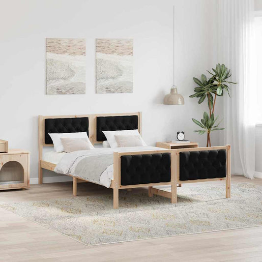 Struttura del letto Nero 140 x 190 cm Pino massello | homemem39