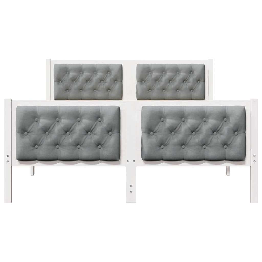 Struttura del letto Grigio chiaro 140 x 190 cm Pino massello