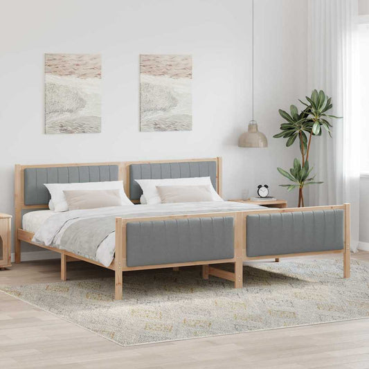 Struttura del Letto Marrone e grigio chiaro 200 x 200 cm | homemem39