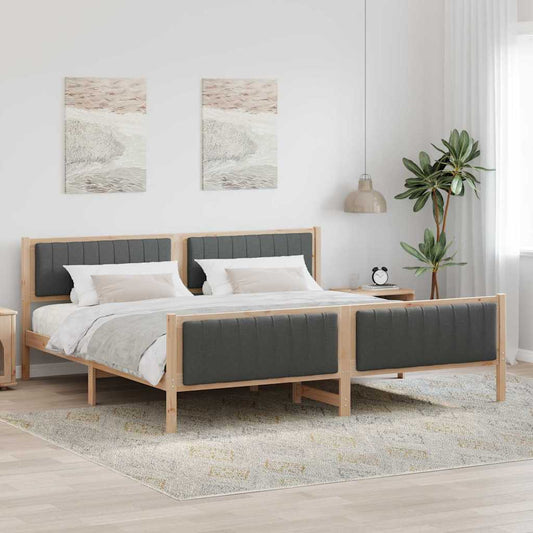 Struttura del Letto marrone e grigio scuro 200 x 200 cm | homemem39