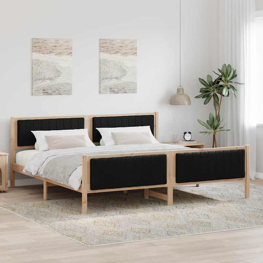 Struttura del Letto con testiera Marrone e nero 200 x 200 cm | homemem39