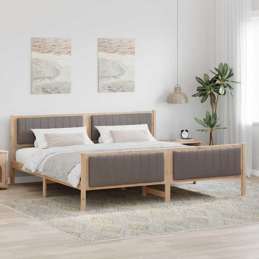 Struttura del Letto con testiera Marrone e taupe 200 x 200 cm | homemem39