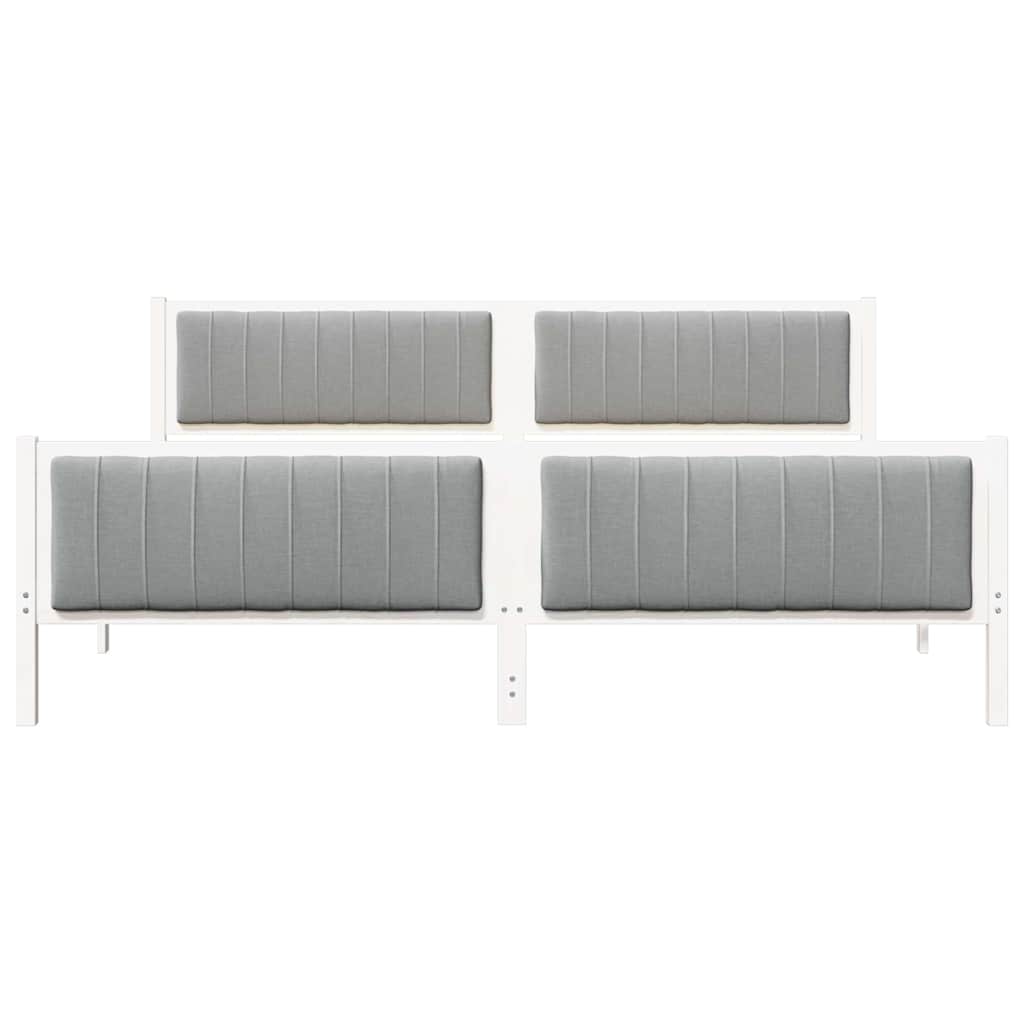 Struttura del Letto Bianco e grigio chiaro 200 x 200 cm