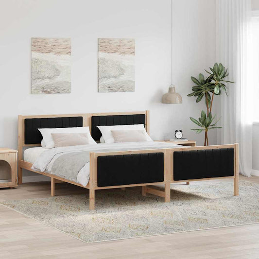 Struttura del Letto con testiera Marrone e nero 180 x 200 cm | homemem39