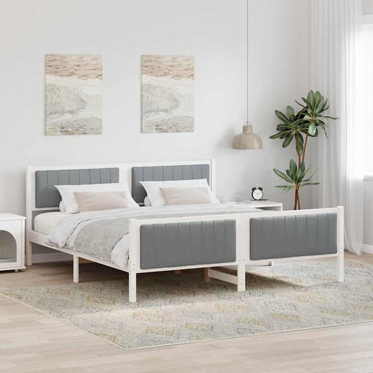 Struttura del Letto Bianco e grigio chiaro 180 x 200 cm | homemem39