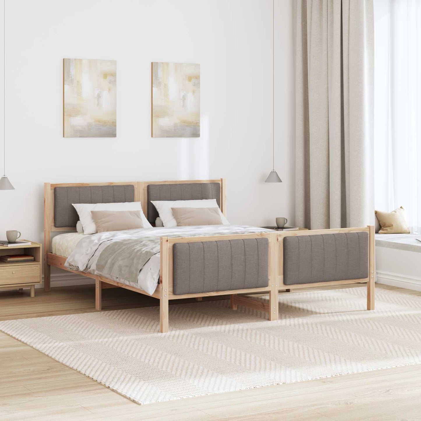 Struttura del Letto con testiera Marrone e taupe 160 x 200 cm | homemem39